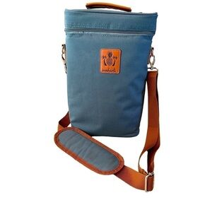 Wahioli 2 Bottle Wine Carrier Cooler with Removable Divider EUC